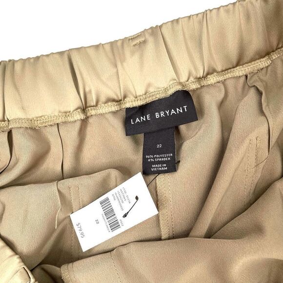 NEW Lane Bryant Satin Cargo Jogger Pants Sz 22 neutral tan boho - Picture 7 of 11